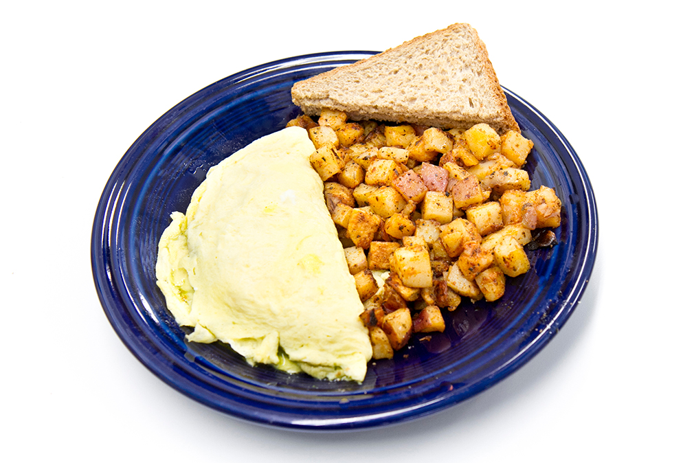 vegetarian breakfast eggs and potatos